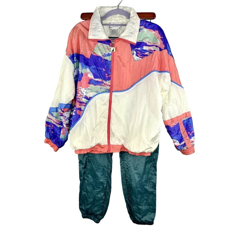 Vintage Women's Multicolor Ski Jacket and Pants Set